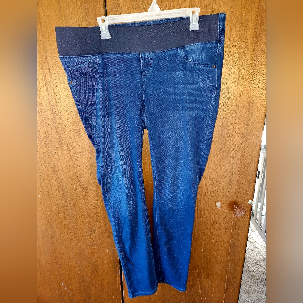 Old Navy Women's Maternity Super Skinny Front Low Panel Dark Blue Jeggings | 14